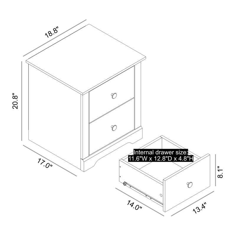 Kepner 2 Drawer Nightstand & Reviews Wayfair